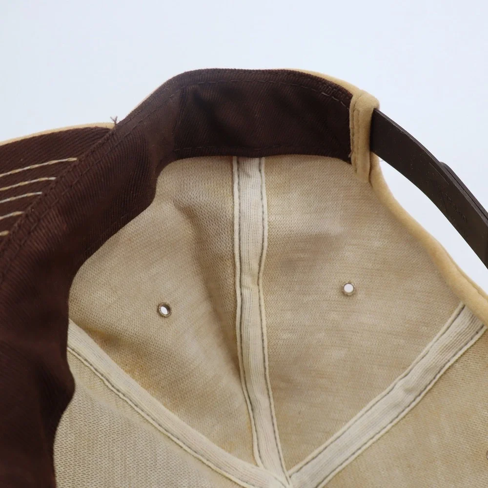 Rare Vintage Union 76 Gas Station Trucker Hat‎ Snapback Tan Faux Suede Patch Cap